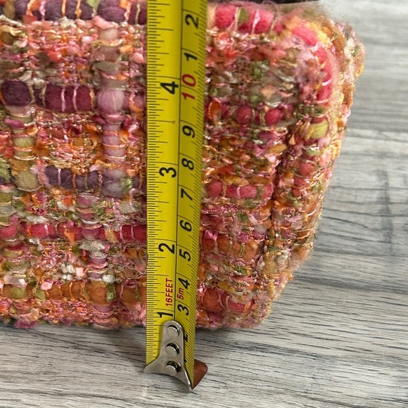 B's Bags Multicolor Woven Tweed Purse w/ Brown Bow - Picture 10 of 12